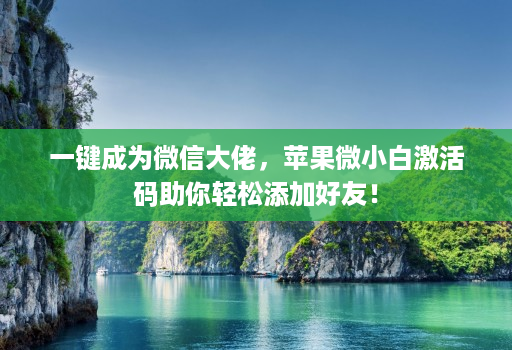 一键成为微信大佬，苹果微小白激活码助你轻松添加好友！