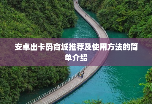 安卓出卡码商城推荐及使用方法的简单介绍