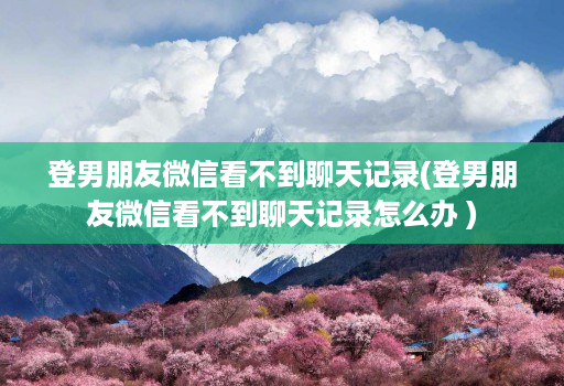 登男朋友微信看不到聊天记录(登男朋友微信看不到聊天记录怎么办 )