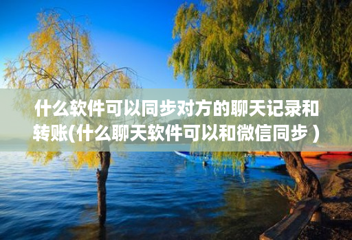 什么软件可以同步对方的聊天记录和转账(什么聊天软件可以和微信同步 )