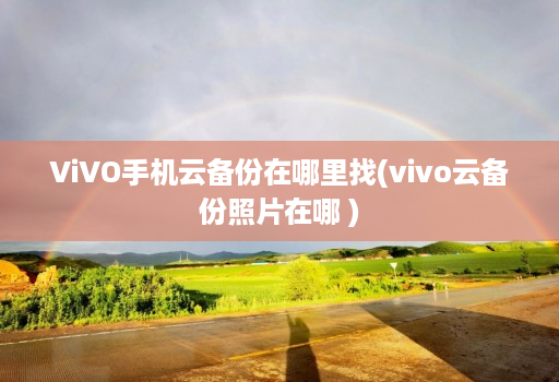ViVO手机云备份在哪里找(vivo云备份照片在哪 )