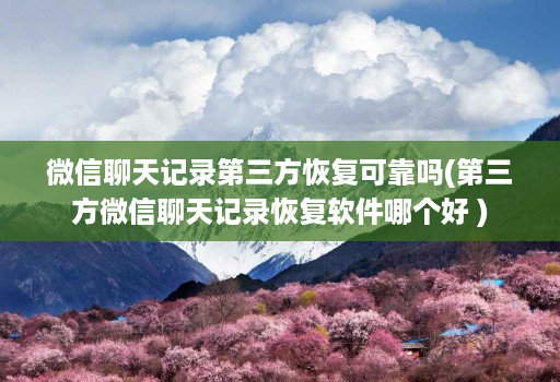 微信聊天记录第三方恢复可靠吗(第三方微信聊天记录恢复软件哪个好 )