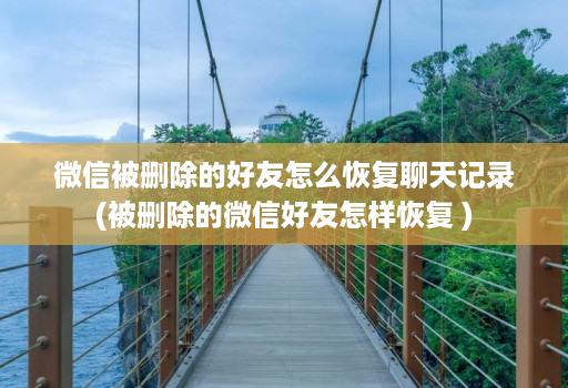 微信被删除的好友怎么恢复聊天记录(被删除的微信好友怎样恢复 )