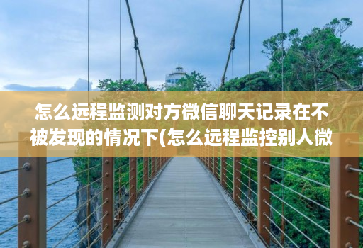 怎么远程监测对方微信聊天记录在不被发现的情况下(怎么远程监控别人微信聊天记录 )