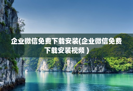 企业微信免费下载安装(企业微信免费下载安装视频 )