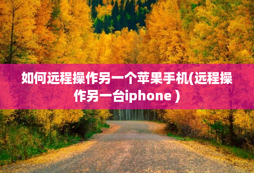 如何远程操作另一个苹果手机(远程操作另一台iphone )