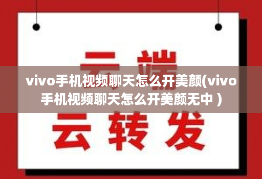 vivo手机视频聊天怎么开美颜(vivo手机视频聊天怎么开美颜无中 )