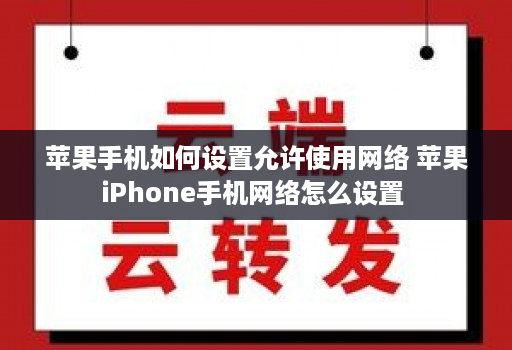 苹果手机如何设置允许使用网络 苹果iPhone手机网络怎么设置 