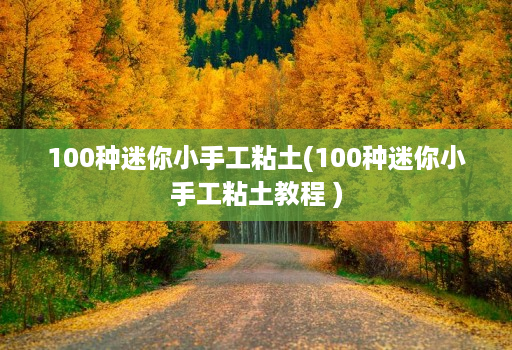 100种迷你小手工粘土(100种迷你小手工粘土教程 )