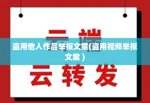 盗用他人作品举报文案(盗用视频举报文案 )